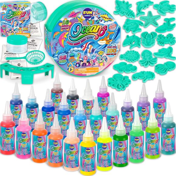 Unbranded Other - Ocean Magic Water Elves, Aqua Squishy, 25 Bright Colors, Gel 16 Creature Molds